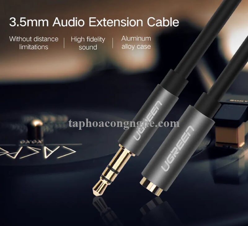 Ugreen 10779 0.5M màu Đen Cáp âm thanh 3.5mm nối dài AV118 30010779